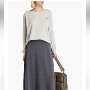 BRUNELLO CUCINELLI
Bead-embellished melange cashmere sweater Light Grey Size XS